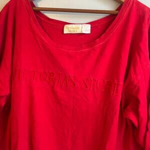Vintage Victoria’s Secret tag night gown shirt red mumu logo small